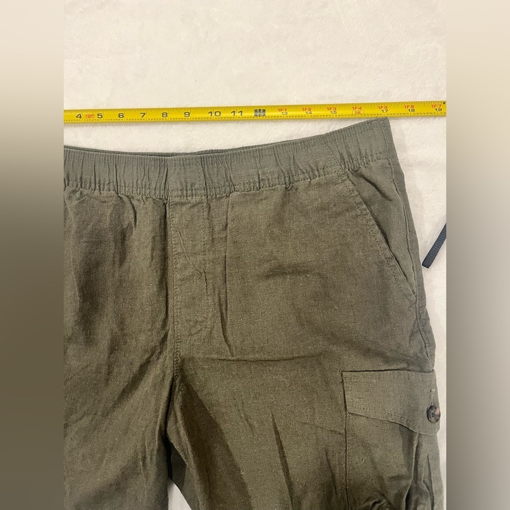 Goodfellow & Co Men’s Olive Green Linen Blend Cargo Shorts - Size Medium - Picture 8 of 8